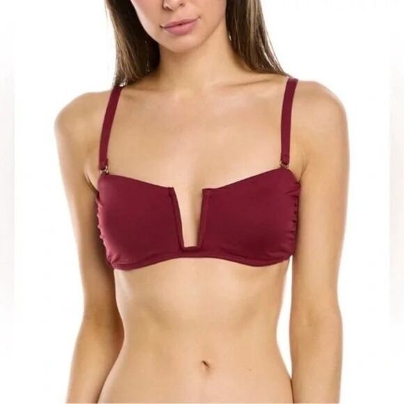 Andie Swim The Cartagena Bikini Swim NWT Maroon Top Medium - Picture 1 of 9